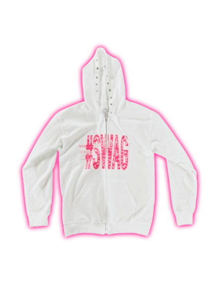 (Pink) Leopard print #SWAG Zip Up