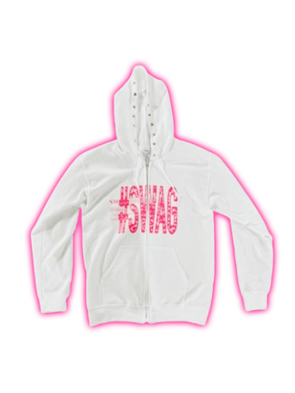 (Pink) Leopard print #SWAG Zip Up